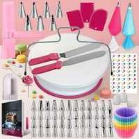 Ensemble de 200 pièces pour la décoration de gâteaux avec douilles à pâtisserie, spatules, racloirs, outils de cuisson en PP, acier inoxydable et silicone