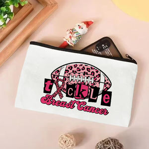 Sacola do câncer de mama Bolsa feminina Bolsa cosmética Lona Grande capacidade Bolsa compras Viagem - Product Image 2