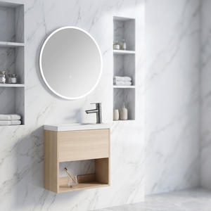 Nuevo proceso, unidades de gabinete de tocador impermeables colgadas en la pared, tocadores de <span class=keywords><strong>baño</strong></span> flotantes de tamaño pequeño con <span class=keywords><strong>lavabo</strong></span> - Product Image 3