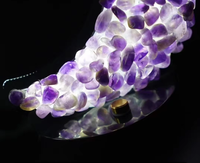 Lampe de nuit en cristal naturel sculptée à la main avec gravure LED, ornement décoratif pour la maison, cadeau