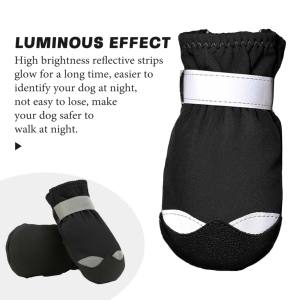 उच्च गुणवत्ता वाले वाटरप्रूफ लक्जरी ब्लैक लुभावनी बारिश के निशान स्ट्रिप्स मजबूत गैर पर्ची अकेले पालतू कुत्ते जूते - Product Image 4