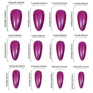 Ongles à presser de haute qualité, style français, rose <span class=keywords><strong>rouge</strong></span> scintillant, avec colle, forme carrée, longueur moyenne XL, style Ins, vente en gros transfrontalière - Product Image 3