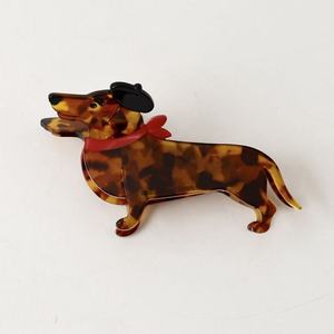 Pinces à cheveux en acétate Qianjin en forme de <span class=keywords><strong>teckel</strong></span> et de hot-dog - Lot de pinces à cheveux amusantes en forme de chien-saucisse en acétate - Product Image 6