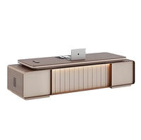 Bureau de direction moderne de luxe en bois massif, table de PDG/manager écologique, mobilier de poste de travail administratif haut de gamme