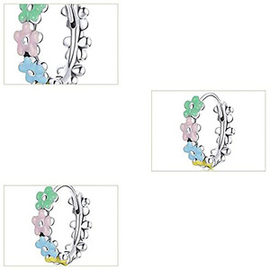 Orecchini a Cerchio con Margherite Arcobaleno per Donne, Accessori Floreali Dolci per Uso Quotidiano - Product Image 6