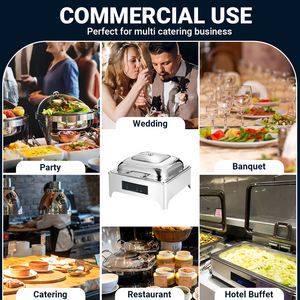 Ensemble chauffe-plats électrique en acier inoxydable fantaisie de 6 L avec couvercle hydraulique en verre, pour servir les aliments, pour hôtel, buffet de <span class=keywords><strong>salon</strong></span> - Product Image 6