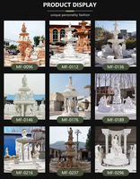Fontaine en marbre blanc à 3 niveaux de style européen sur mesure, sculptée à la main avec statue humaine, pour projet de villa