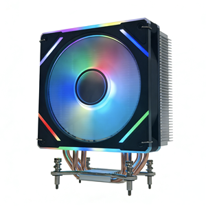 พัดลมระบายความร้อนซีพียูขนาด 120 มม. <span class=keywords><strong>RGB</strong></span> พร้อมฮีตซิงค์แบบท่อทองแดง 4 เส้น ชุบนิกเกิล ไฟ ARGB ควบคุมด้วย PWM สำหรับคอมพิวเตอร์ - Product Image 4