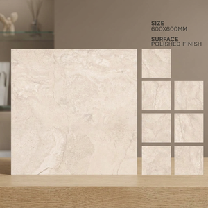 Vistaar Glamour Grey Marble Look Porcelain Floor Tiles 60x60cm Polished Ceramic Flooring - Product Image 5