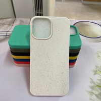 Conception de Logo personnalisé de haute qualité 8 couleurs paille de blé + TPU étui de téléphone dégradable antichoc pour iPhone 14 14 Pro Max