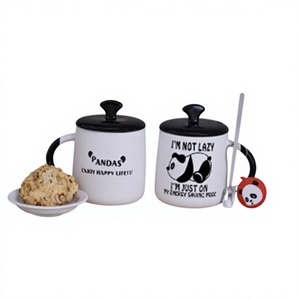 Panda Pattern Ceramic Coffee <b>Mug</b> <b>Large</b> Capacity Custom Logo Business Gift for Office and Promotion - Product Image 1
