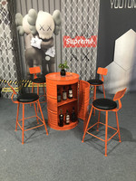 Ensemble de tabourets et chaises de bar hauts en métal, style industriel vintage moderne, écologiques, avec repose-pieds, pour bar à domicile et villa