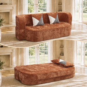 [Stock en EE. UU.] Sofá Cama Eggshell de 78.74" Convertible sin Estructura con Tela de Felpa Suave, <span class=keywords><strong>5</strong></span> <span class=keywords><strong>Colores</strong></span>, Envío Nacional en EE. UU., MOQ 1 - Product Image 4