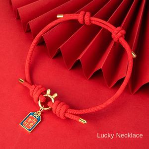 <span class=keywords><strong>Lucky</strong></span> Cat Collar Solid Umwelt freundliche verstellbare Fortune Ingot Anhänger Halskette Longe vity Lock Choker Neujahrs fest - Product Image 4