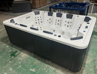 Spa de jardin pour 10 personnes, hydrothérapie, bain à remous en acrylique, musique Bluetooth, commande intelligente pour la cour