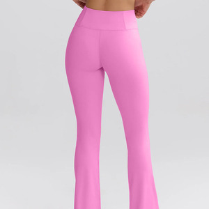 Nueva llegada <span class=keywords><strong>de</strong></span> cintura alta logotipo personalizado <span class=keywords><strong>entrenamiento</strong></span> gimnasio pantalones <span class=keywords><strong>de</strong></span> pierna ancha acampanado Fitness Yoga Leggings <span class=keywords><strong>para</strong></span> <span class=keywords><strong>mujeres</strong></span> - Product Image 4