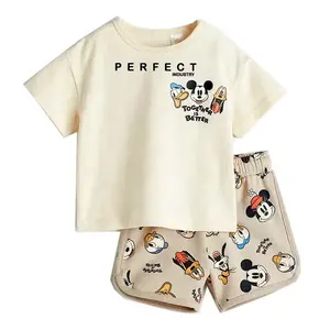 Suministro perfecto de la industria, ropa para niños, verano, 2 uds., pantalones cortos para niños, conjuntos de camisetas para niños y niñas, conjuntos de ropa con logotipo personalizado