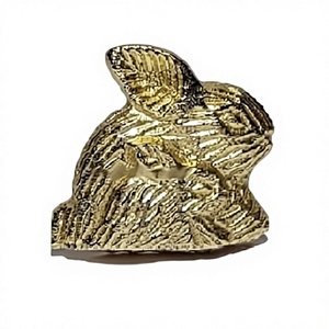 Anneaux de serviette en métal doré Lapin de Pâques - Durables, écologiques, personnalisables pour mariages et fêtes - Product Image 1