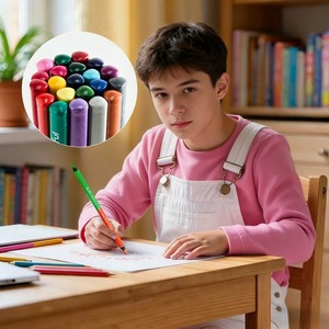 Crayons de couleur à base d'huile en bois noir de qualité artistique, mine épaisse de 4 mm, poignée triangulaire avec taille-<span class=keywords><strong>crayon</strong></span> en métal pour le <span class=keywords><strong>dessin</strong></span> professionnel - Product Image 6