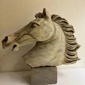 Doğal mermer at kafası hayvan heykel kapalı dekorasyon özelleştirilebilir boyutu renk tarzı - Product Image 2