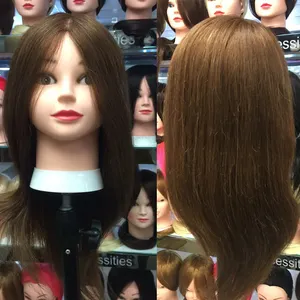 Cabeza de Maniquí de pelo 100% Real, maniquí de entrenamiento, muñeca Blythe, cuero cabelludo, secador de cabeza, cosmetología, cabello humano