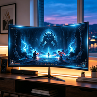 Moniteur de jeu incurvé 32 pouces 160Hz 144Hz 1ms 380x2160, dalle IPS rapide, faible lumière bleue, 300 cd/m²
