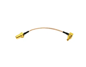 Connecteur de câble à sertir RF mâle femelle cloison SMA vers câble d'assemblage droit/coudé CRC9 Pigtail Jumper rg178 rg179 rg174 fil