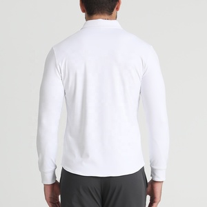 Biểu Tượng Tùy Chỉnh Chất Lượng Thương Hiệu Dệt Kim Trắng Trống Trọng Lượng Nhẹ Spandex Polyester Giản Dị Polo Cổ Nút Áo Sơ Mi Dài Tay Áo - Product Image 4