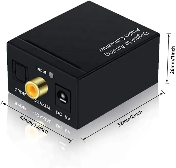 Dijital Analog ses dönüştürücü optik koaksiyel RCA L/R çıkış adaptörü 1m optik Toslink kablosu ve USB kablosu
