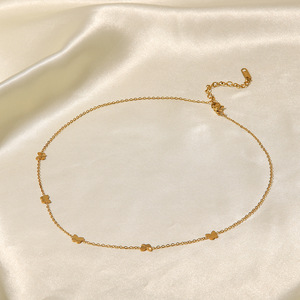 Hợp thời trang thép không gỉ vàng Chuỗi vòng cổ vuông hình trái tim kết cấu quyến rũ bướm thiết kế cho các bên Christian Quà Tặng - Product Image 1