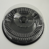 Boîte à gâteau ronde jetable en plastique transparent de 12 pouces avec base noire et dôme en PET – Emballage alimentaire pour gâteaux – Offre spéciale