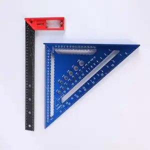 High Precision Aluminum Alloy Carpenter's Tool Rafter Square Set Triangle With 2 Raw Holes Different Size For Marking