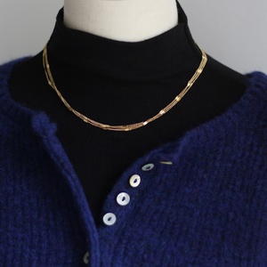 Collar de Moda para Mujer, Resistente al Agua, de Acero Inoxidable, con Cadena de Triple Eslabón, Chapado en Oro, con Perlas de Imitación, para Aniversario - Product Image 2