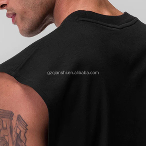 ผู้ผลิตเสื้อยืดสกรีนลายเปล่าแบบกำหนดเอง เสื้อผ้าสตรีทแวร์วินเทจทรงโอเวอร์ไซส์ เสื้อกล้ามผู้ชายผ้าฝ้ายทรงบ็อกซี่ เสื้อยืดแขนกุด - Product Image 4