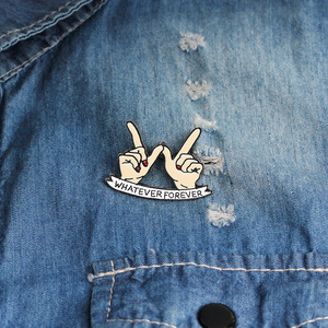 Spilla di moda per le dita qualsiasi spilla con Slogan per sempre in smalto zaino con distintivo in Denim icona in metallo regalo per i gioielli per gli amici - Product Image 2