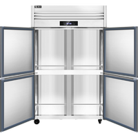 Réfrigérateur commercial à quatre portes réfrigérateur de cuisine en acier inoxydable congélateur à double température vertical