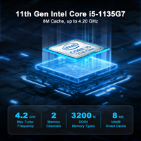Mini PC haut de gamme petit ordinateur de bureau Portable Intel Core i5-1135G7 Max 64 Go DDR4 4K 60HZ Mini PC de jeu