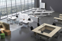 Modulaire en bois pliable Escritorio Plegable ensemble de tables de salle de conférence tables de salle de formation grandes en vente mobilier de bureau