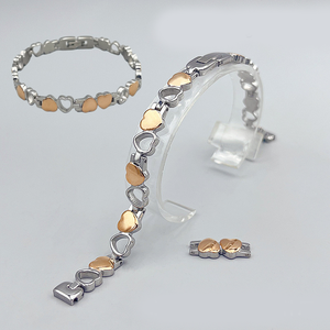 Accessoires de montre pour femmes, <span class=keywords><strong>bracelet</strong></span> de montre et <span class=keywords><strong>bracelet</strong></span> double usage en forme de cœur, 8 mm/10 mm, acier inoxydable <span class=keywords><strong>massif</strong></span>, chaîne décorative tendance - Product Image 1