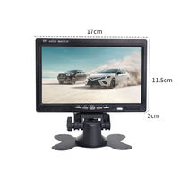 12V-24V 7 pulgadas HD pantalla 1024X600 coche TFT LCD Monitor retrovisor 2 canales entrada de vídeo Puerto RCA para coche DVD autobús camión van Cámara