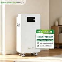 Batterie lithium mobile Growatt 51,2 V 314 Ah, basse tension, 16 kWh, LiFePO4, système de stockage d'énergie solaire rechargeable pour la maison