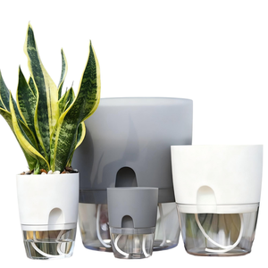 Macetas de Plástico Transparentes Modernas con <span class=keywords><strong>Autorriego</strong></span> al por Mayor, Macetas <span class=keywords><strong>Grandes</strong></span> para Plantas de Interior del Hogar - Product Image 5