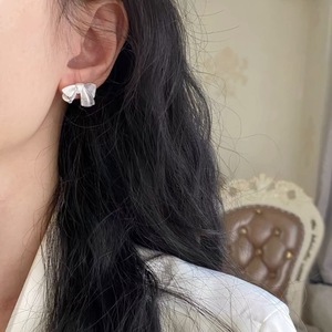Sterling Silver S925 <b>Bow</b> Stud Earrings For Women <b>Gift</b> Jewelry Silver Color Elegant Fashion Accessory - Product Image 5