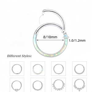 Ensemble de bagues de nez en acier inoxydable 16G, bijoux de piercing à cerceau ouvert incrustés de zircon pour femmes, cadeau, accessoire de mode - Product Image 2