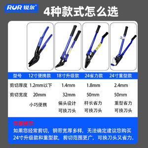 Rur Steel Strip <b>Shears</b> Stainless Steel Industrial Grade Blue Handle Multi Purpose Cutting <b>Tool</b> - Product Image 5