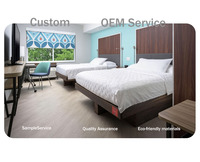 Ensembles de meubles de chambre d'hôtel, design moderne, 4-5 étoiles, chêne massif, écologiques, marque YaQi, sur mesure pour appartement
