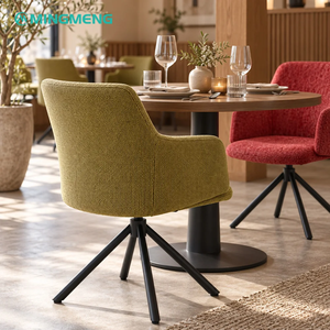 Silla de comedor giratoria comercial de 360 grados con cojín de espuma de alta densidad y tela, silla giratoria para proyectos de hostelería y bistró. - Product Image 4