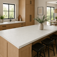Grande dalle de quartz lumineuse 15-30 mm |   CE ISO Zéro Silice |   Aménagement de table haut de gamme pour hall d'hôtel commercial