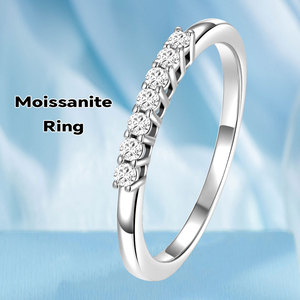 Vente <span class=keywords><strong>en</strong></span> gros de bague Moissanite 7 pierres <span class=keywords><strong>en</strong></span> <span class=keywords><strong>argent</strong></span> sterling 925 de haute qualité bijoux classiques exquis pour mariage et fiançailles - Product Image 3