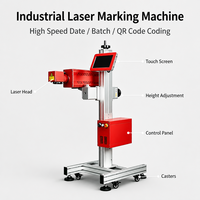Mesin Pengkodean Laser Serat Kecepatan Tinggi 1064nm Tipe Split Flying 20W-100W Printer Penanda Laser untuk Lini Produksi Kemasan